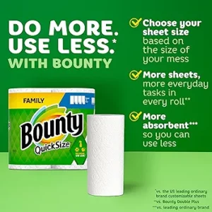 Read more about the article The best Versatility of Bounty Quick-Size White Paper Towels: 16 Family Rolls Equivalent to 40 Regular Rolls